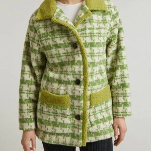 Lisa Says Gah Houndstooth Monique Sherpa Jacket